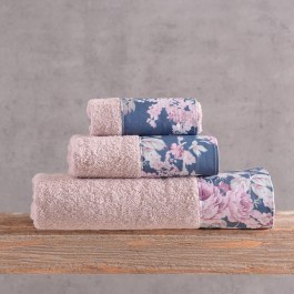 Towels Springtime In Box (Set 3pcs) Powder-Dark Blue Rythmos POWDER-BLUE