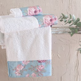 Towels Springtime (Set 3pcs) White-Green Rythmos WHITE-GREEN