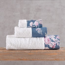 Towels Springtime (Set 3pcs) White-Dark Blue Rythmos DARK BLUE-WHITE