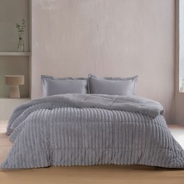 Κουβερτοπάπλωμα Butter Γούνινο Διπλής Όψης Light Grey Ρυθμός LIGHT GREY