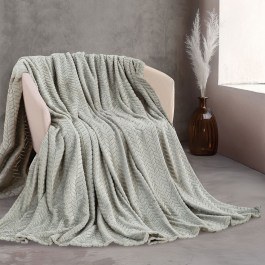 Κουβέρτα Jacquard Flannel Harmonie Grey Ρυθμός GREY