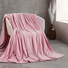 Κουβέρτα Jacquard Flannel Harmonie Pink Ρυθμός PINK