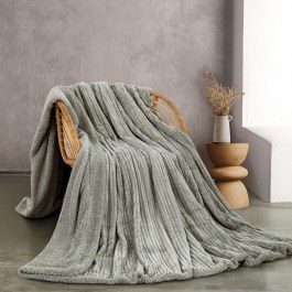 Blanket Jollein With Sherpa Grey Rythmos GREY