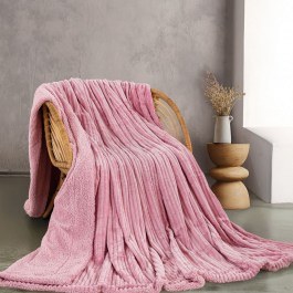 Blanket Jollein With Sherpa Pink Rythmos PINK