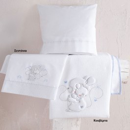 Κουβέρτα Βρεφική Hug Με Κέντημα Πικέ Ciel Ρυθμός CIEL