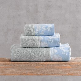Towels Candince In Box (Set 3pcs) Grey-Blue Rythmos GREY-BLUE
