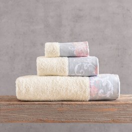 Towels Candince (Set 3pcs) Ecru-Pink Rythmos ECRU-PINK