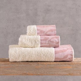 Towels Trisha (Set 3pcs) Ecru-Pink Rythmos ECRU-PINK