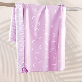 Beach Towel With Ribbon Diffuse Mauve Rythmos MAUVE