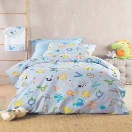 Children's Duvet Cover Letterland (Σετ 2τμχ) Blue Rythmos BLUE