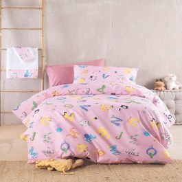 Children's Duvet Cover Letterland (Σετ 2τμχ) Pink Rythmos PINK