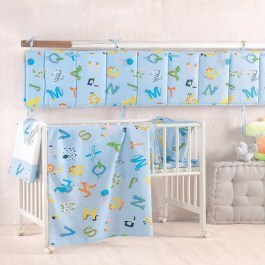 Baby Duvet Cover Letterland (Σετ 2τμχ) Blue Rythmos BLUE
