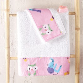 Children's Towels Letterland (Σετ 2τμχ) Pink Rythmos PINK
