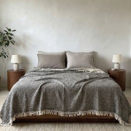 Κουβέρτα Aether Μουσελίνα Grey Ρυθμός GREY