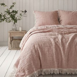Κουβέρτα Aether Μουσελίνα Pink Ρυθμός PINK