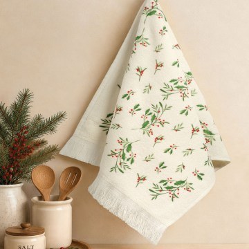 Christmas Kitchen Towel Frotte Evergreen Multi Rythmos