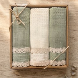 Kitchen Towel Set Pike Boxed (Set of 3) Green Rythmos GREEN