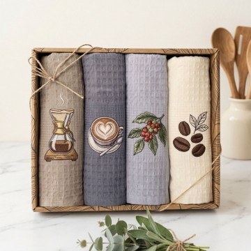 Kitchen Towel Set Breakfast Boxed (Set of 4) Multi Rythmos