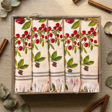 Kitchen Towel Set Pomegranate (Set of 5) Multi Rythmos