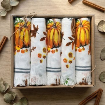 Kitchen Towel Set Pumpkin (Set of 5) Multi Rythmos