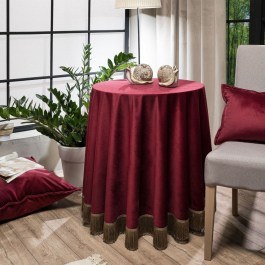 Round Tablecloth Velvet 10 Bordo Teoran BORDO