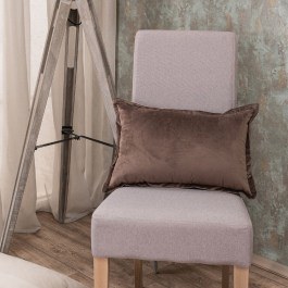 Μαξιλάρι Διακοσμητικό (Με Γέμιση) Velvet 03 Brown Teoran BROWN