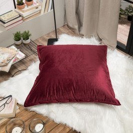 Μαξιλάρι Διακοσμητικό (Με Γέμιση) Δαπέδου Velvet 10 Bordo Teoran BORDO