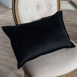 Decorative Pillow (With Filling) Velvet 06 Black Teoran BLACK