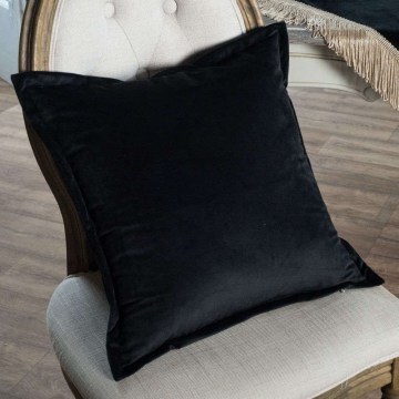 Decorative Pillow (With Filling) Velvet 06 Black Teoran