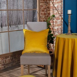 Cushion Velvet 14 Yellow Teoran YELLOW