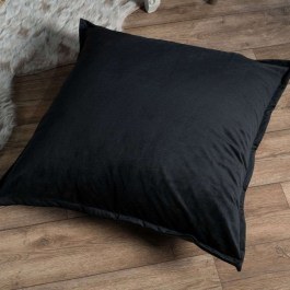 Decorative Floor Pillow (With Filling) Velvet 06 Black Teoran BLACK