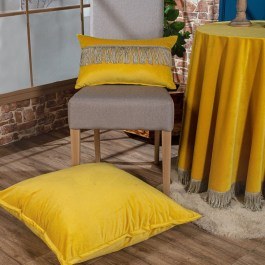 Floors Cushion Velvet 14 Yellow Teoran YELLOW