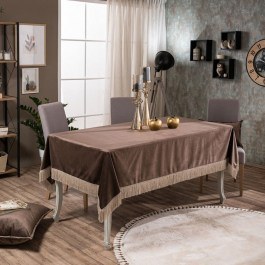 Tablecloth Velvet 03 Brown Teoran BROWN