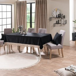 Tablecloth Velvet 06 Black Teoran BLACK