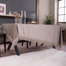 Tablecloth Velvet 07 Taupe Teoran TAUPE