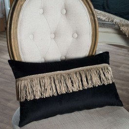 Decorative Pillow (With Filling) Velvet 06 Black Teoran BLACK