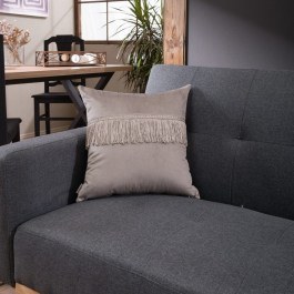 Decorative Pillow (With Filling) Velvet 07 Taupe Teoran TAUPE