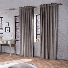 Κουρτίνα Velvet Με Τρέσα 11 Silver 140x260cm Teoran SILVER