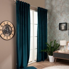 Κουρτίνα Velvet Με Τρέσα 13 Petrol 140x260cm Teoran PETROL