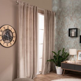 Κουρτίνα Velvet Με Τρέσα 07 Taupe 140x260cm Teoran TAUPE