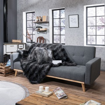 Fur Throw Pelt 28 Anthracite Teoran