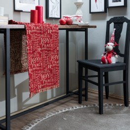 Τραβέρσα Χρισουγεννιάτικη Steinhaus 10 Beige-Red Teoran BEIGE-RED