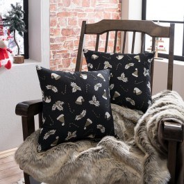 Christmas Cushion Saxen 06 Black Teoran BLACK