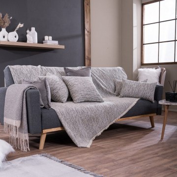 Throw Nashville 01 Light Grey Teoran