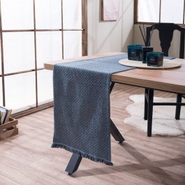 Table Runner Kingston 04 Blue Grey Teoran BLUE-GREY