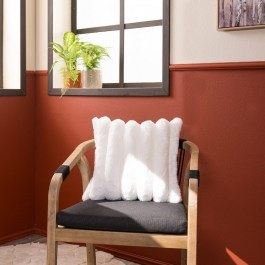 Furry Cushion Cover Wave 01 Ecru Teoran ECRU