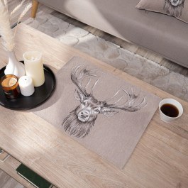 Placemat Reindeer 01 Beige Teoran BEIGE