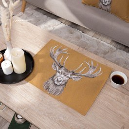 Placemat Reindeer 08 Mustard Teoran MUSTARD