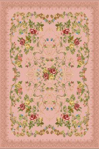 3 Piece Bedroom Carpet Set Ibiza Aubusson 290-Z Pink-Multi 75X490 Klonaras