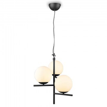 Φωτιστικό Οροφής Pure 302000332 3xE14 28W Φ40cm 150cm Black-White Trio Lighting